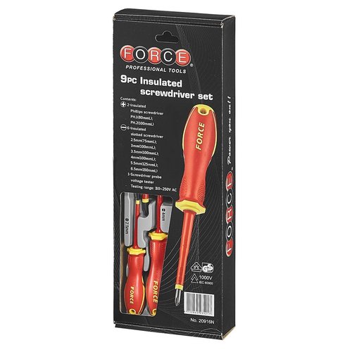 Force 20916N Insulated screwdriver set 9pc