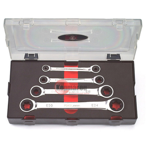 Force K50411 Star double gear flat wrench set 4pc