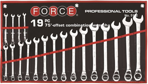 Force 5192 75° Offset combination wrench set 19pc