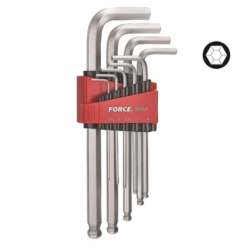 Force 5093LBS Hex ball point key set SAE 9pc