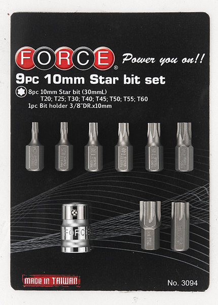 Force 3094 Bit set Torx 9 delig