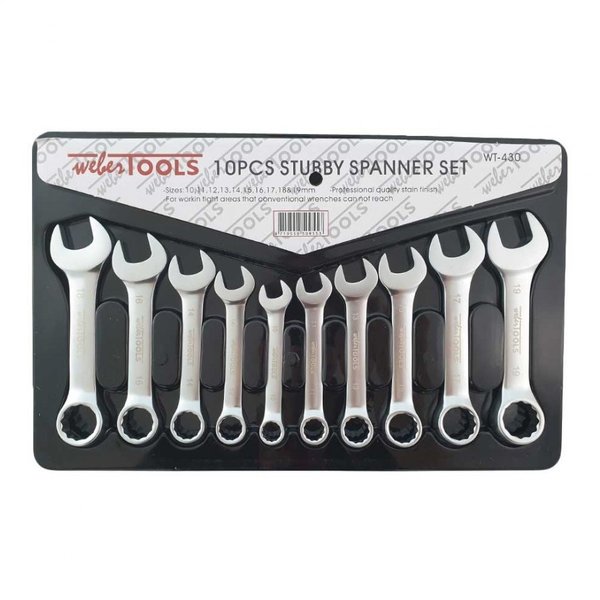 WT-430 Stubby Combination Wrench Set 10pc